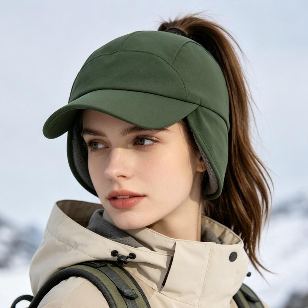 Polar Fleece Earmuffs Hat for Men Warm Ear Protection Hat Casual Winter Baseball Cap Autumn Winter