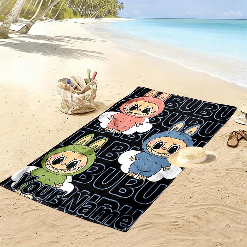 Custom NameBunny costume party Beach Towel Soft Microfiber Summer Towel Quick Dry Absorbent Towel for Beach Swimming Pool Travel