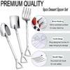 9 Pcs Silver Mini Shovel Spoons and Fork Set for Desserts Include 3 Shovel Shape 3 Pointed 3 Stainless Steel Fork Ice Cream Spoons for Home Party