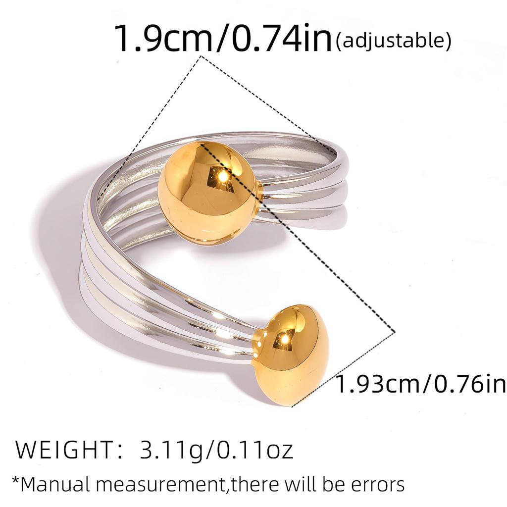 Fashion Geometry Design Stainless Steel Rings 18K Gold Plated Waterproof Quality Ladies Zircon For Daily Wear Vacation Seaside
