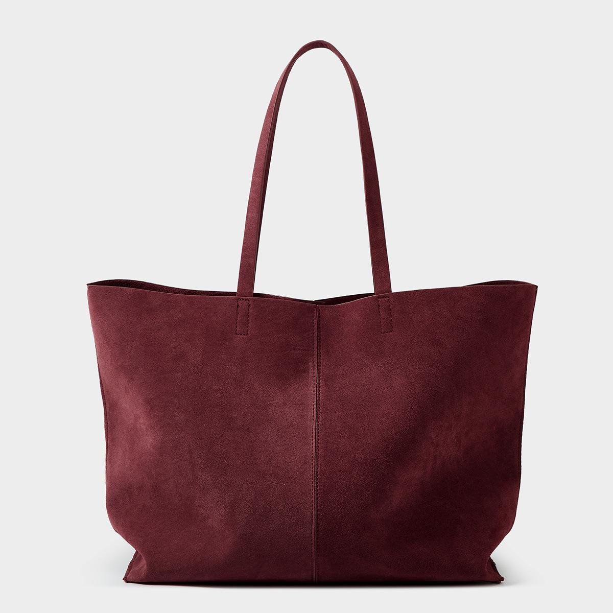 

Women s Retro Suede Frosted Bag Casual Large Luxury Design Commuter High-end Armpit Bag Soft Handle Closed Tote Bag