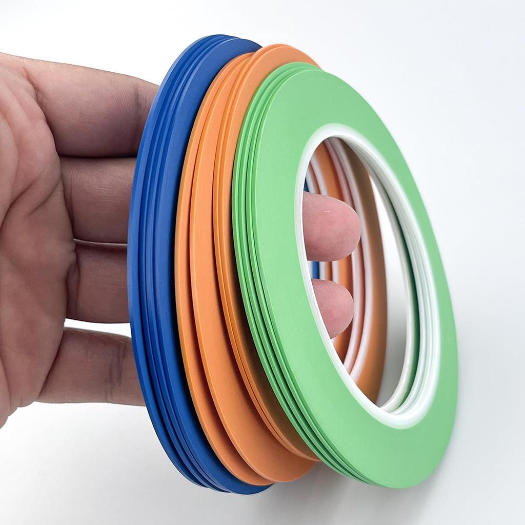 High-Heat Resistant Paint Masking Tape (for Curved Surfaces), 1mm Vinyl, 12 Rolls