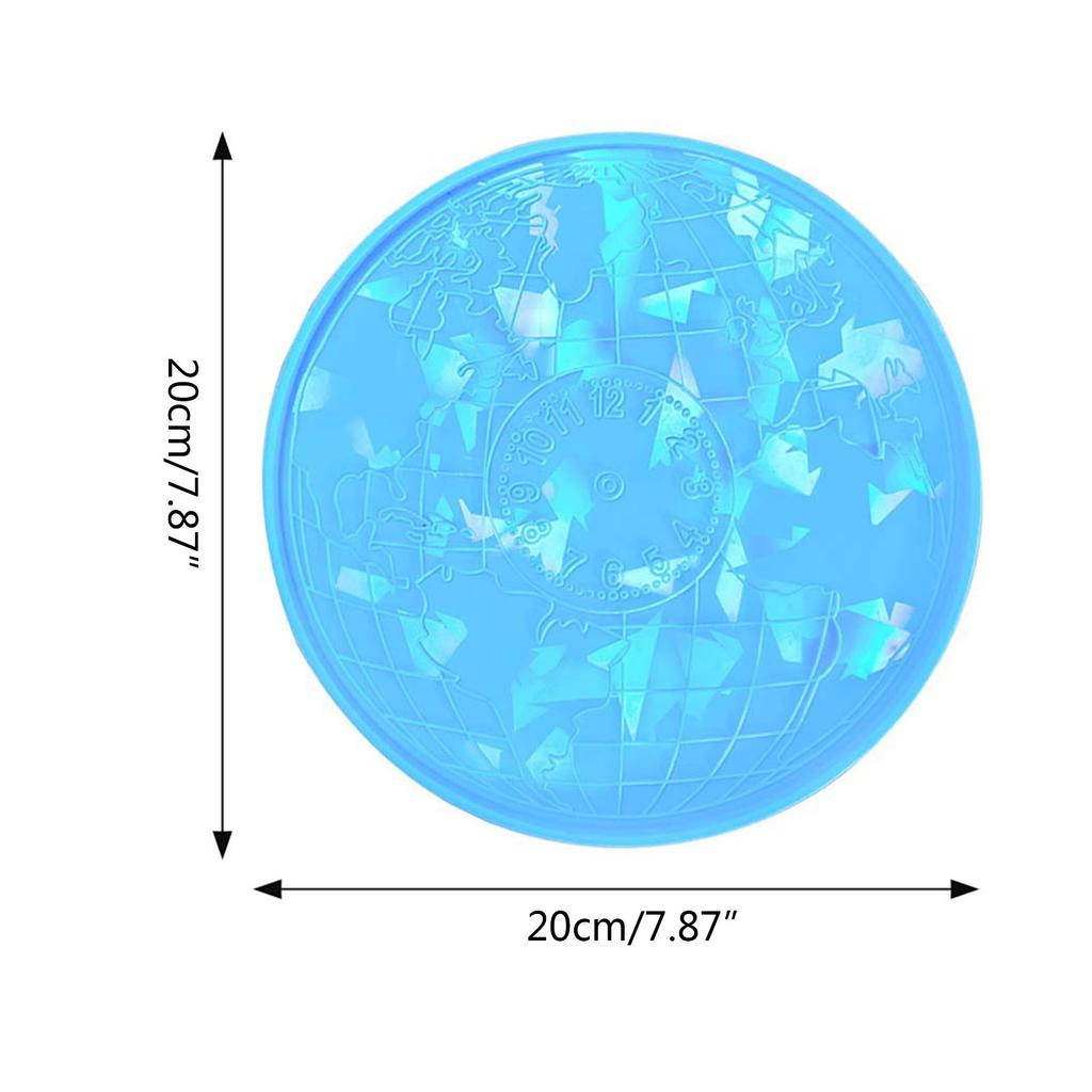 Holographic Earth Clock Silicone Mold DIY Round Clock Pendant Mold Epoxy Resin Mold for Making Crafts Decoration