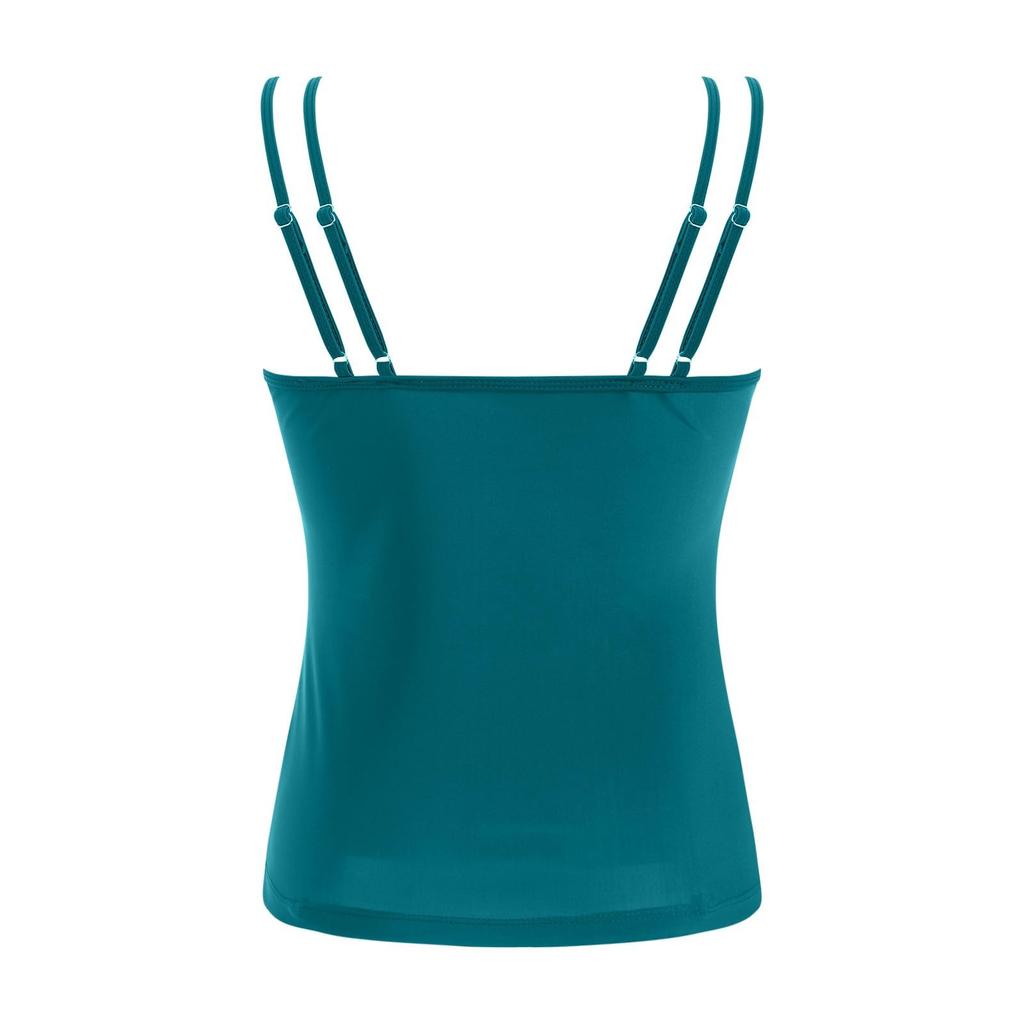 Women Two Piece Swimsuit Tankini Set with Padded Bra Wireless Support Adjustable Straps Swimwear Beachwear for Summer