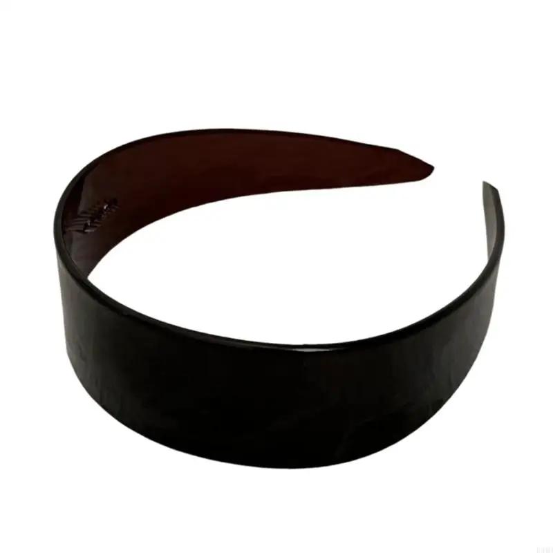 

Wide Acetate Headband Comfortable Hair Band Stylish Hair Accessory for Females Adjustable Party Dating Headpiece коричневий