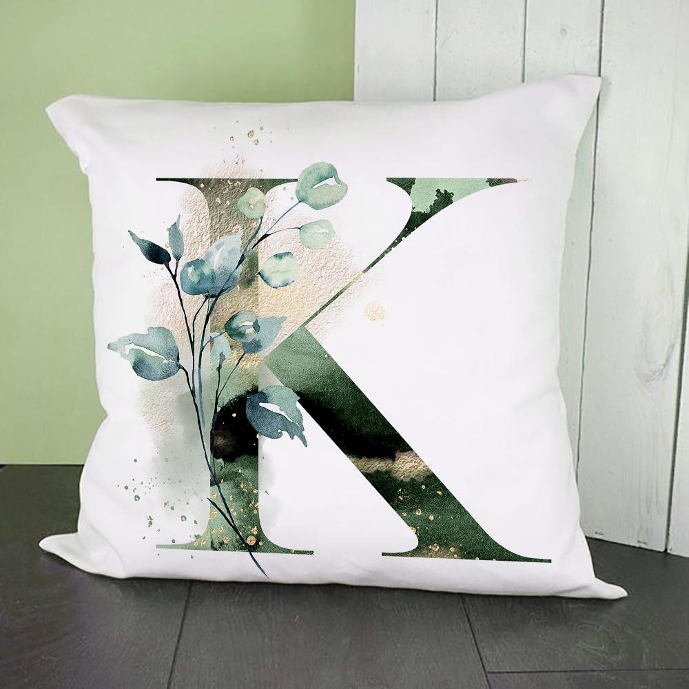 Green Alphabet A B C Printing Pillow Cases Fashion English Letter Home Sofa Living Room Car Decorative Pillowcase Cushion Cover