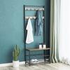 Standing Entryway Organizer: Three-Layer Shoe Rack, Clothes & Hat Holder