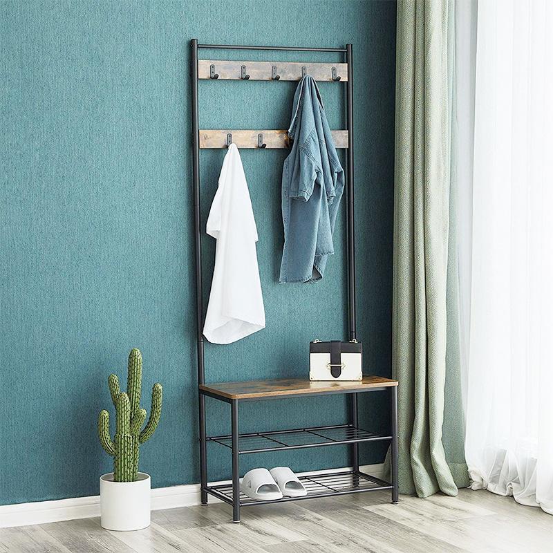 Standing Entryway Organizer: Three-Layer Shoe Rack, Clothes & Hat Holder
