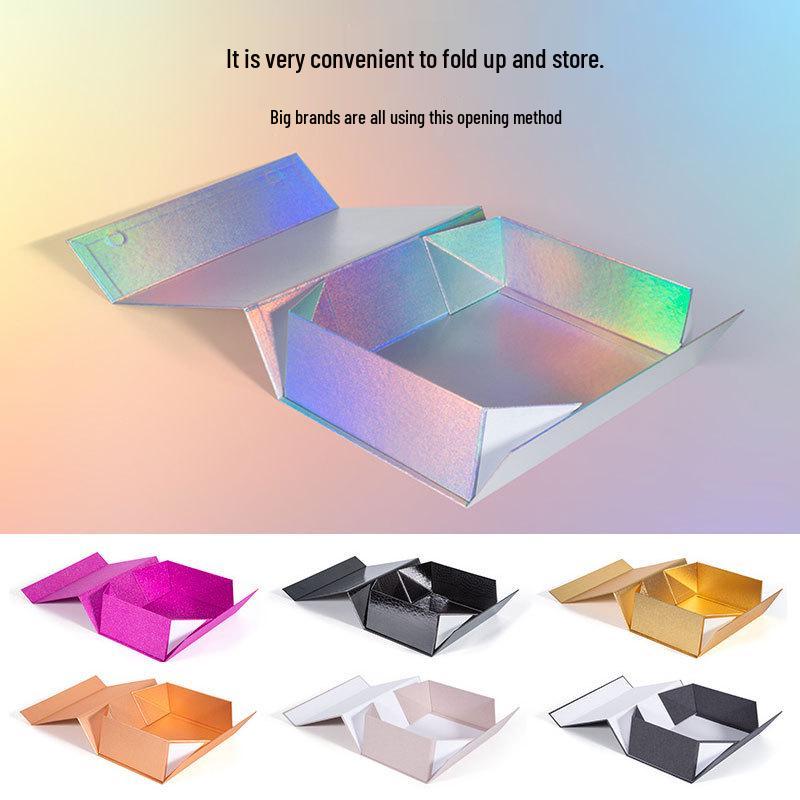 High-End Lipstick Gift Box - One-Piece Folding Laser Packaging, Magnetic Closure.