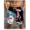 2025 Summer Shorts, Men's Pink Pantela Print, Hawaiian Beach Surf Shorts Casual