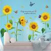Sunflower Wall Stickers for Living Room Removable Vinyl Decor Bedroom Warm Home Art