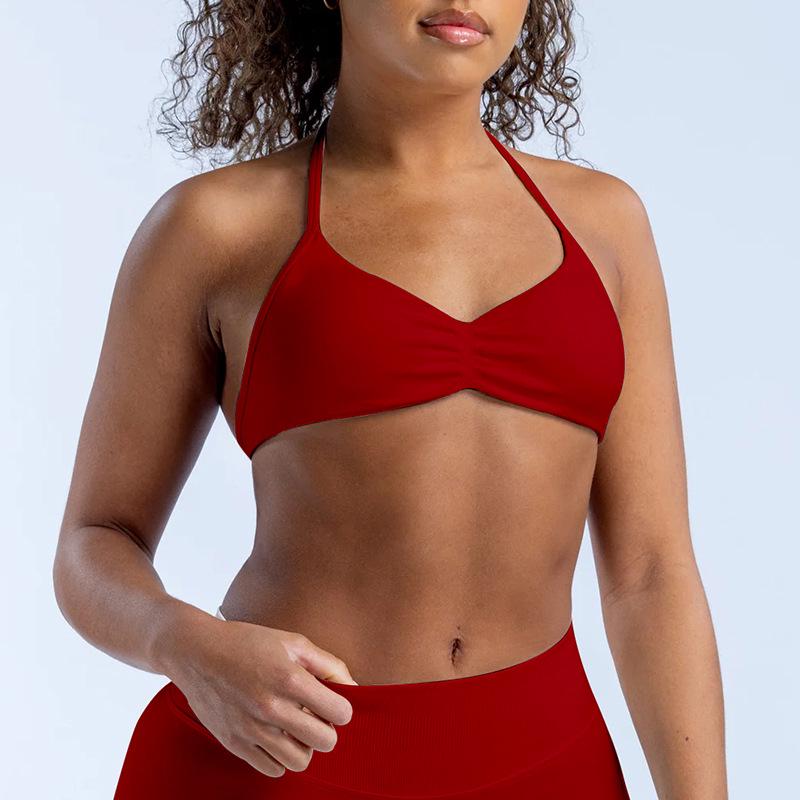 Reggiseno Sportivo Senza Ferretto in Nylon Opaco Altamente Elastico ad Asciugatura Rapida per Corsa, Fitness e Yoga