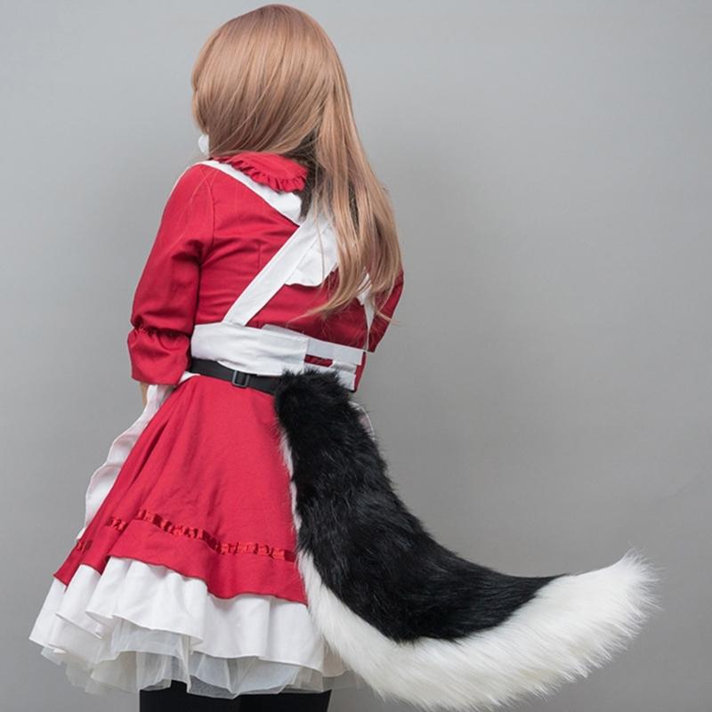 Foxes Wolf Ears Headband Faux Furs Tail Halloween Cosplay Party Costume Accessories Gumiho Costume for Women Men Gifts