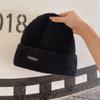 Couple Autumn and Winter Warm Knitted Hat Street Style Patch Wool Hat Women Korean Style Ins Versatile Autumn Ear Protection Hat