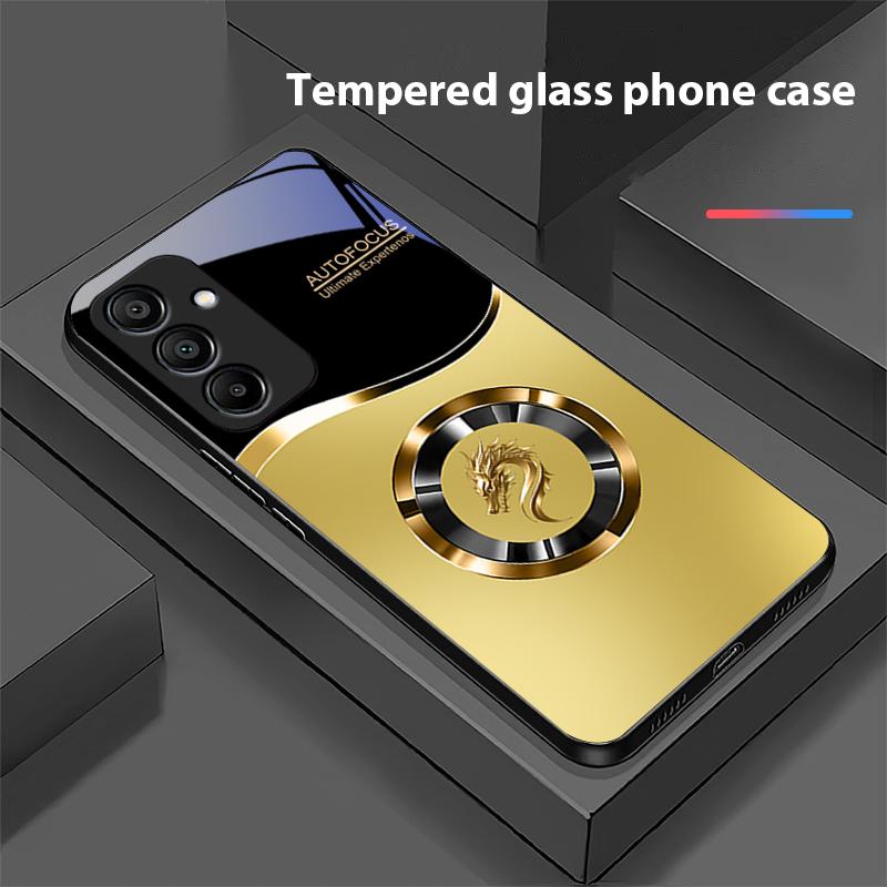 Gradueller Runder Drache Für Samsung Galaxy A15 5G 54 4G 51 50 24 35 90 71 12 51 53 52S 80 22 34 Schwarze Hülle aus gehärtetem Glas