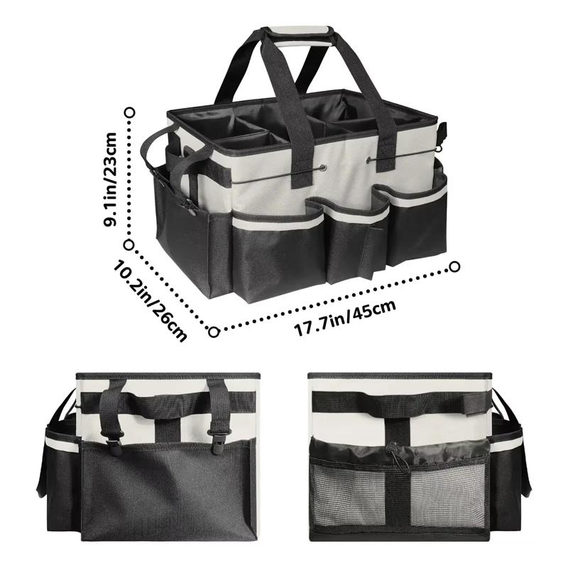 1pc Oxford Cloth Tools Storage Bag Foldable Large Capacity Cleaning Toolkit Crossbody Storage Bag With Handle Home Organizer