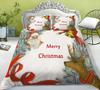 Christmas Gift Quilt Cover Pillowcase Two Or Three Piece Set Santa Claus Digital Printing Polyester Can Be