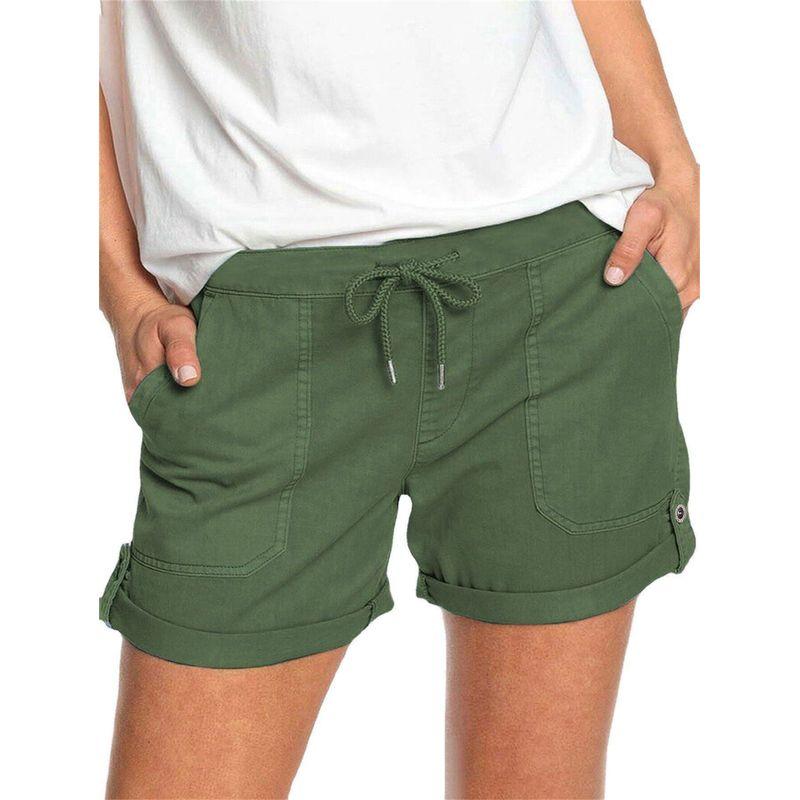 

2025 Summer Cross-Border Supply Simple Urban Casual Women s Polyester Straight-Leg Pants Casual Pants Army Green XL