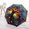 Enchanted Tree of Life Wall Art: Vibrant Circular Decor for Any SpaceUmbrella, Portable 3-Fold Compact Umbrella for Men & Women Gift