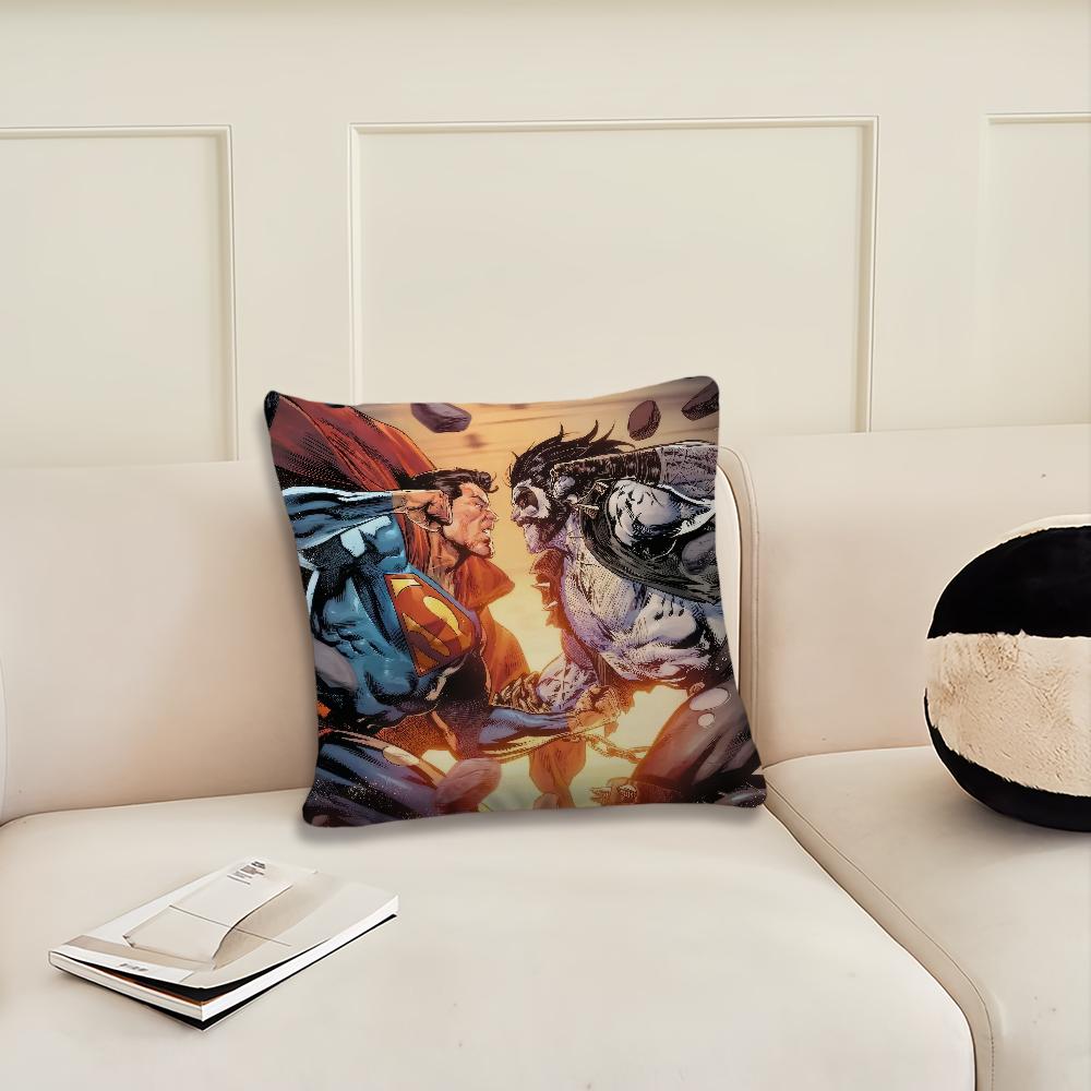 Superhero S-Superman Comics Cushion Cover Living Room Headboard Office Cushion Bedroom Cushion Sofa Nap Time Pillow Case