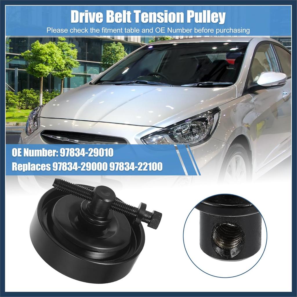 97834-29010 Car Drive Belt Tension Pulley for Hyundai Accent Elantra Tiburon Tucson 1995-2012 for Kia Soul 2010-2011 Belt Tensioner Idler Pulley