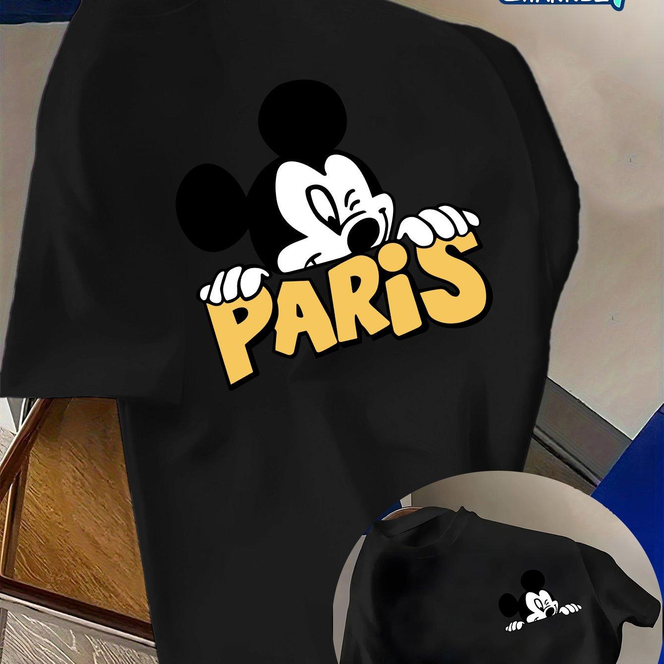 

Бавовняна футболка Disney Міккі Маус Чоловіча Жіноча Повсякденна Модна Оверсайз Вуличний стиль Вільна Коротка 100% Чиста Бавовна Футболка з принтом M