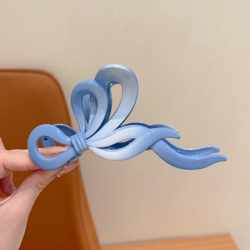 Large Color Bow Ribbon Hair Clip Fairy Air Pan Hair Elegant Shark Clip Simple Hair Accessories