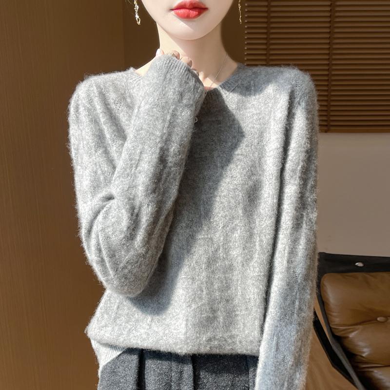 Women's Cashmere Sweater Qinghe Cashmere 30% Cashmere 70% Wool Autumn and Winter Pullover Warm and Fashionable