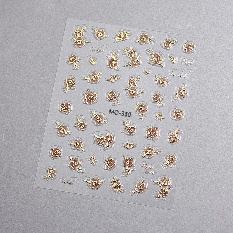 Rose Flower 3D Nail Sticker Accessories Nail Art Decoration Self-Pressing On Manicure Sticker Ladies Manicure Supplies Decal