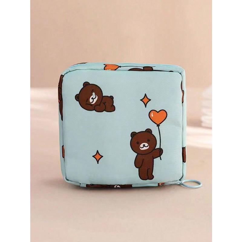 Large Capacity Sanitary Napkin Storage Bag, Cartoon Pattern Sanitary Napkin Storage Bag,  Multi-Purpose Waterproof Storage Bag
