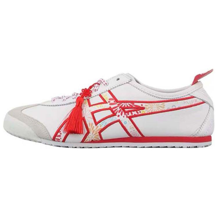 ONITSUKA TIGER Mexico 66 Leather Casual Sneakers Unisex Sneakers White Red 1183A866-100