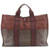 Sack Fourre ToutMM Handbag Half Leather Brown Cotton Canvas/leather Unisex Used
