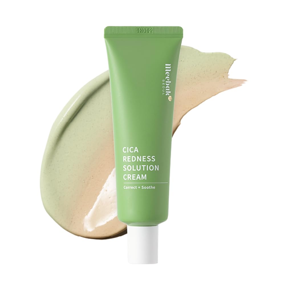 

Meebak Cica Redness Cream 50mL CC Cream, Redness Coverage, Sensitive Skin, Oily Skin, Korean Cosmetics, No Foundation, Green Base, Tone Correction,