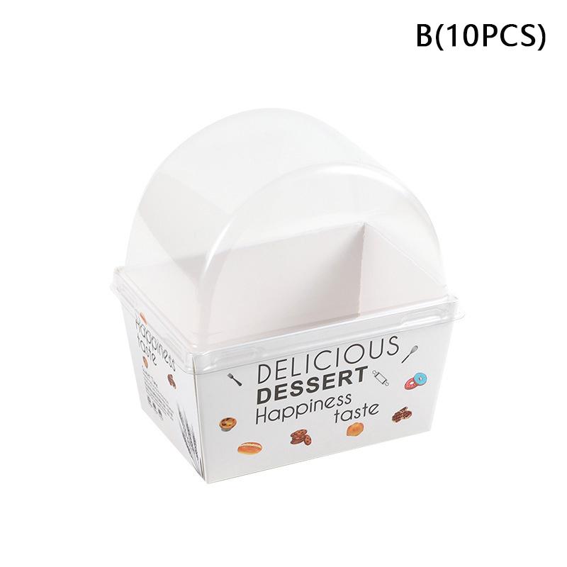 10Pcs Sandwich Burger Wrapping Packaging Box Toast Bread Oilproof Holder With Lid Take Out Box Pastry Tray Bakery Party Gift