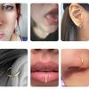 40/60Pcs Women Nose Piercing Ring Steel Silver Surgical Hoop Cartilage Stud