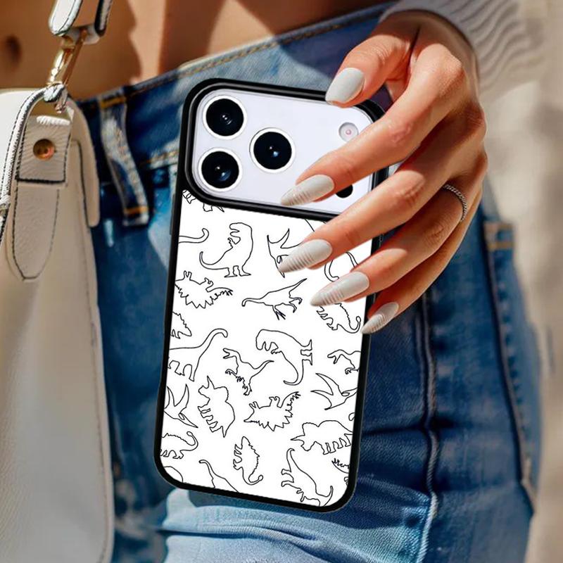 Cute Dino Dinosaur Phone Case For iPhone 17 Air 14 15 13 12 Max Cover For Apple 14 15 16 16e 11 Pro Max Plus