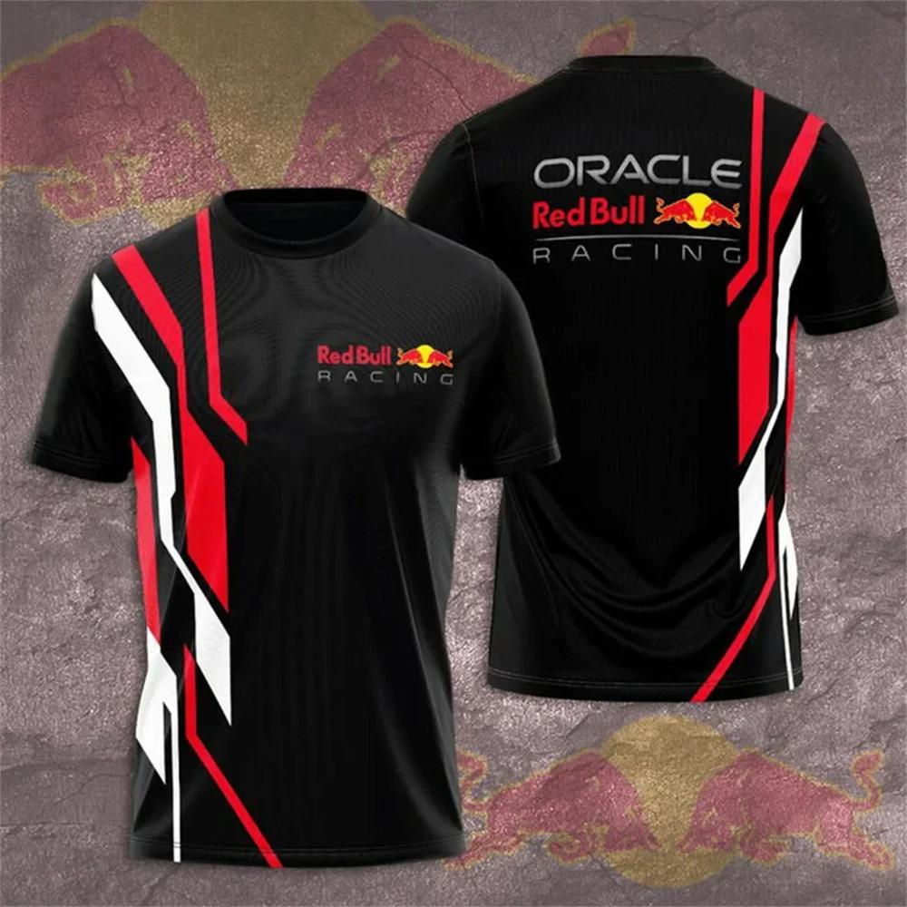 Red Bull Men's Summer T-shirt, Extreme Sports T-shirt, Red Bull 3D Printed Large Racing T-shirt, Red Bull Clothing