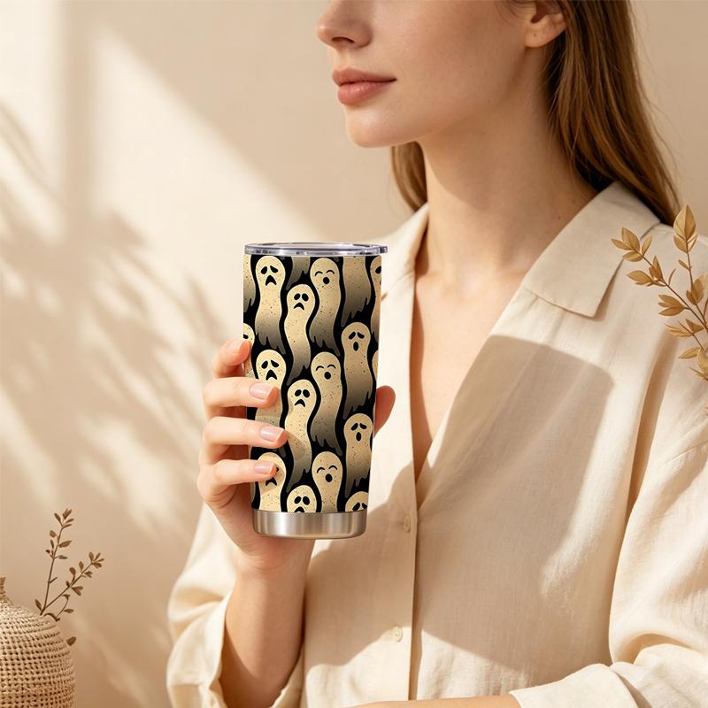 Car Tumbler 591ml Ghost Element Straw Cup Stainless Steel Tumbler Insulated Travel Cup Portable Tumbler Straight Tumbler Car Tumbler 591ml