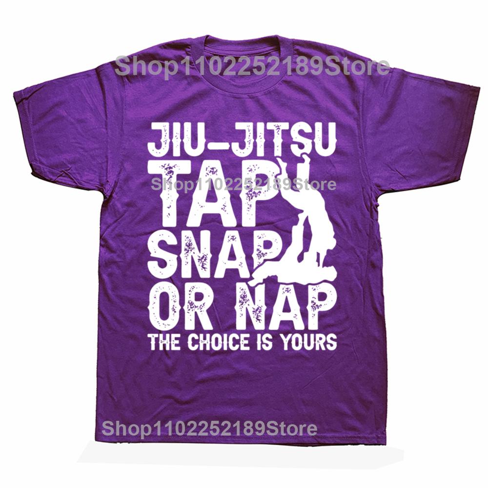 

Funny Jiu Jitsu Tap Snap Or Nap Jiu Jitsu Martial Arts T-shirts Men Fashion Casual Tshirt 100% Cotton Loose Oversized T Shirt 4XL