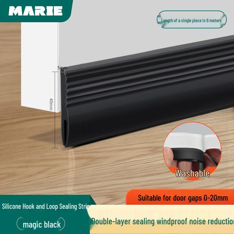 Silicone Door Draft and Soundproofing Strip - Windproof, Theft-Resistant, Bottom Gap Sealer for Entrance Doors.