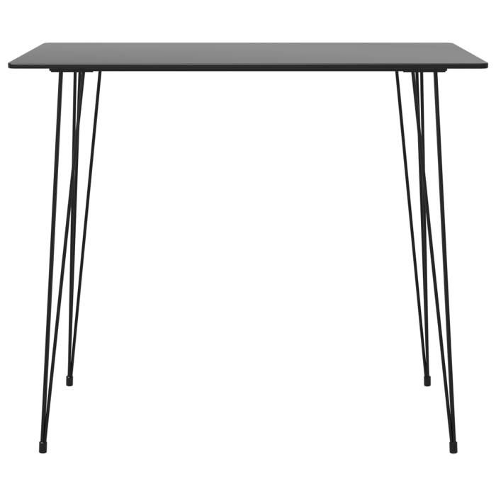 VidaXL Table de Bar Table de Bistro Table de Comptoir Meuble de Cuisine Pub Salle à Manger Dîner Repas Maison Intérieur Noir 248143
