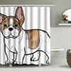 Creative Cartoon Dog Bath Shower Curtain Decorate Your Bathroom With This Adorable French Bulldog Print Perfect For Pet Lovers