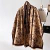 Winter Warm Shawl Elegant Floral Cashmere Scarf Women Thick Blanket Wrap Pashmina Bufanda Tassel Female Long Foulard