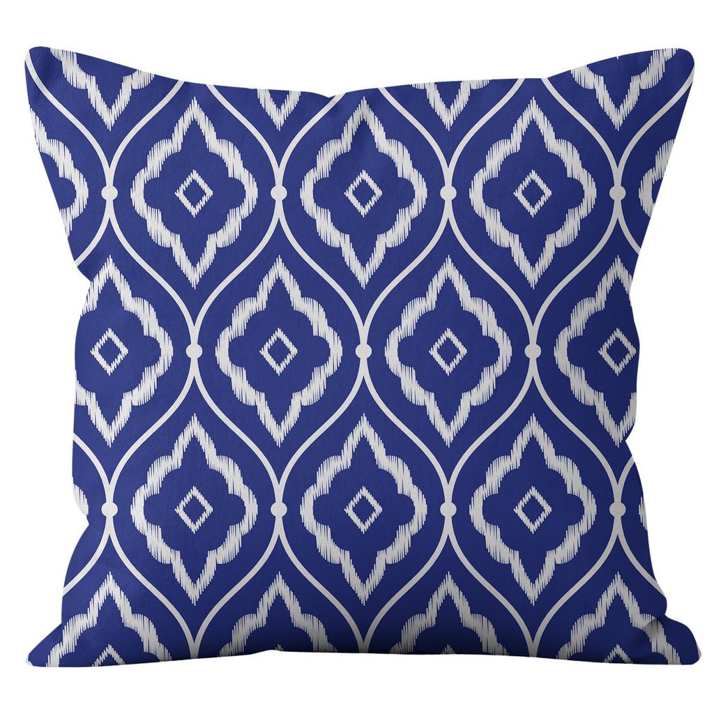 Nordic Style Blue and White Geometric High-end Pattern Pillow Cover Simple and Fashionable Home Sofa Cushion Cover Pillow Cover