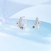 925 Silver Rose Gold Snake Bone Star Heart-Shaped Women Earring Brilliant Wedding Engagement Star Earrings Jewelry Gift