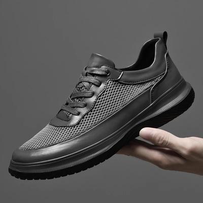 Fashion All-match Male Lace-Up Casual Shoes 2024 Lightweight Mens Sneakers Men Genuine Leather Fashion Walking Shoes New Skate Shoes Men