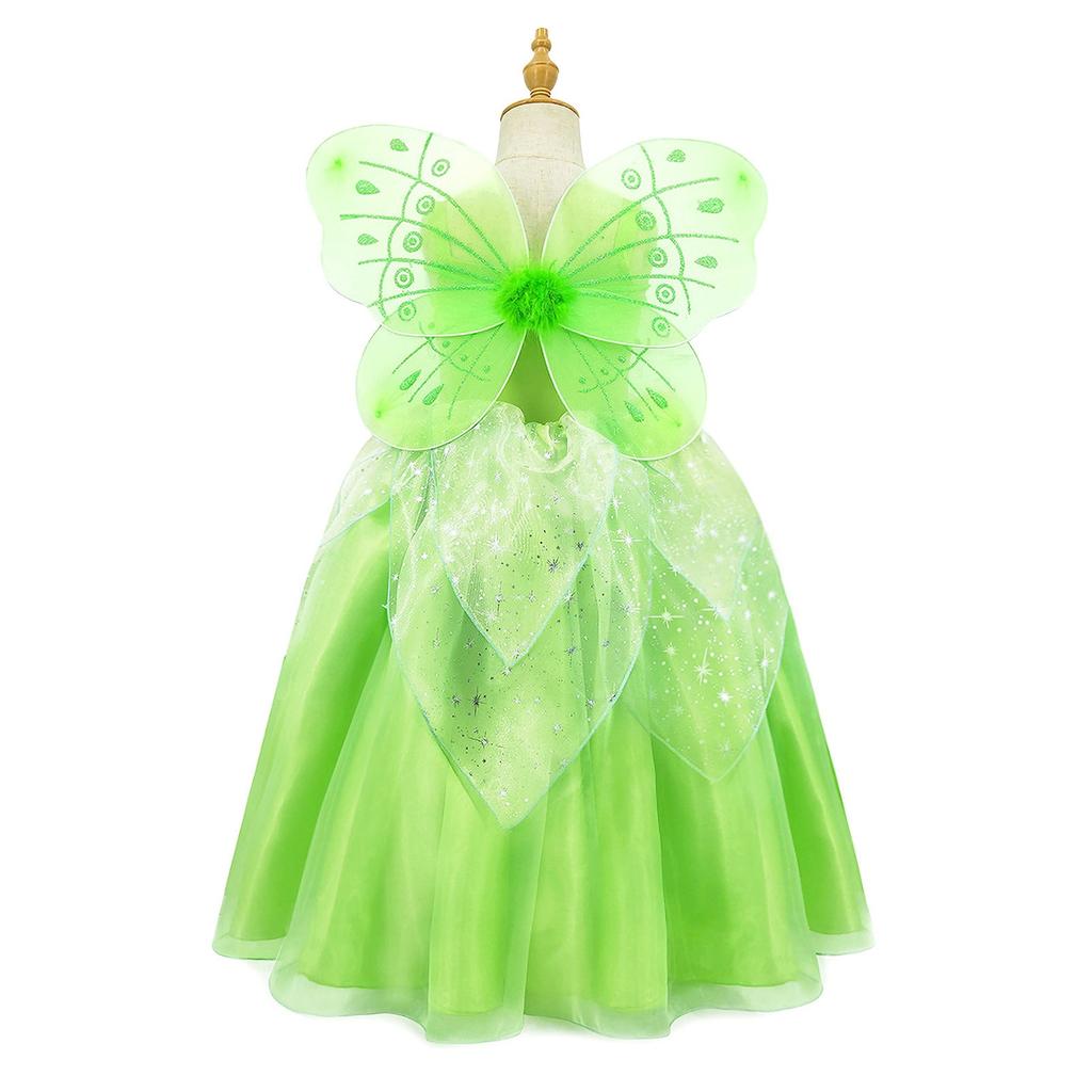 Tinker Bell Dress Girls 140 Cm Halloween Carnival Costume Polyester Green