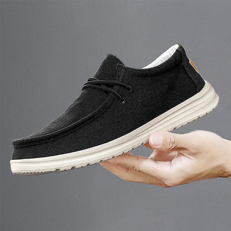 Summer Men Canvas Shoes New Boat Shoes Outdoor Slip On Loafer Fashion Casual Flats Lightweight Non Slip Deck Shoes Big Size