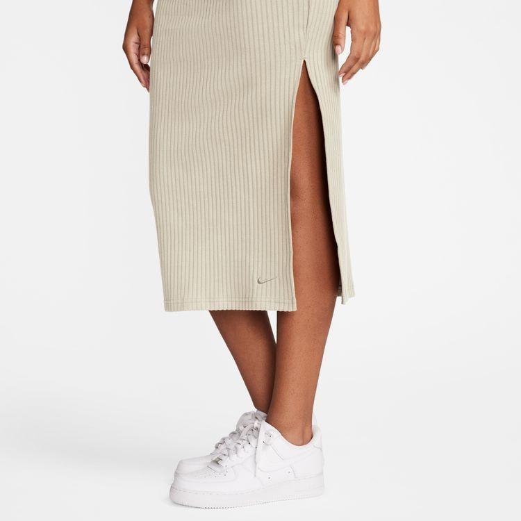 New Nike Sportswear Chill Rib Women's Slim Midi Skirt FQ1637-104