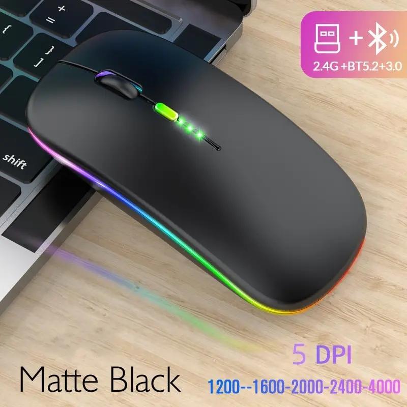 Bluetooth Mouse for MacBook Air Pro Retina 11 12 13 15 16 mac book Laptop Wireless Mouse Rechargeable Mute Gaming Mouse
